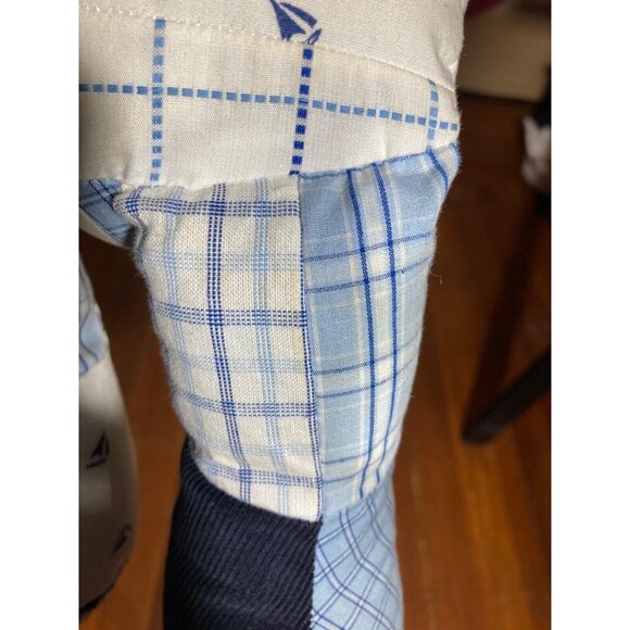 Nautica Kids Corduroy Patchwork Teddy Bear Stuffed Animal Plush Nursery Decor - Picture 7 of 8